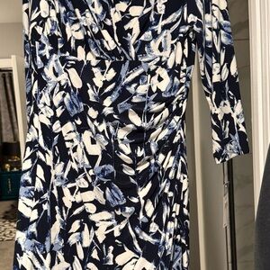 Ralph Lauren Navy and White Long Sleeve Dress